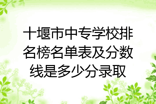 十堰市中专学校排名榜名单表及分数线是多少分录取