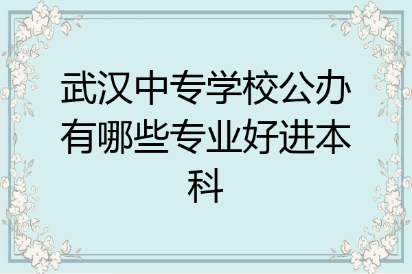 武汉中专学校公办有哪些专业好进本科