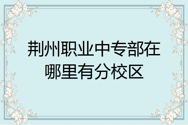 荆州职业中专部在哪里有分校区