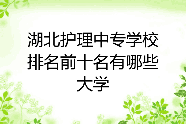 湖北护理中专学校排名前十名有哪些大学