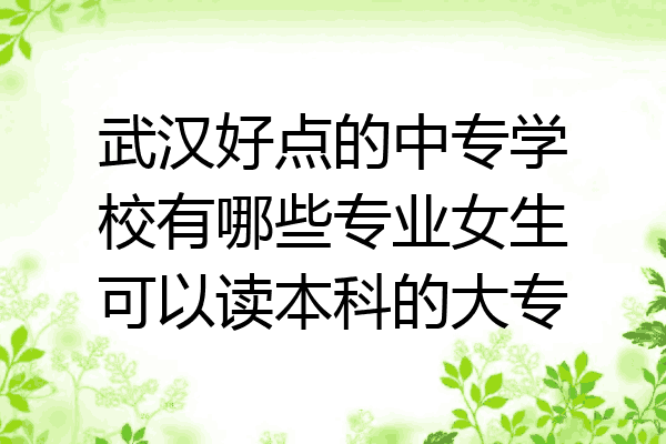 武汉好点的中专学校有哪些专业女生可以读本科的大专