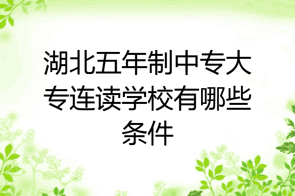 湖北五年制中专大专连读学校有哪些条件