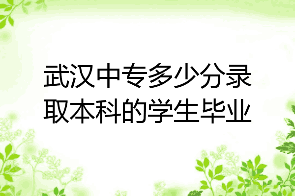 武汉中专多少分录取本科的学生毕业