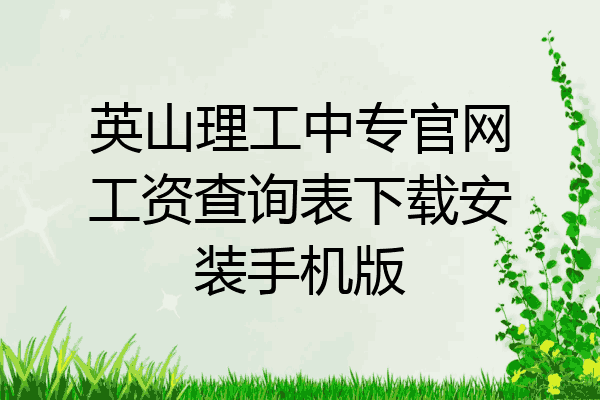 英山理工中专官网工资查询表下载安装手机版