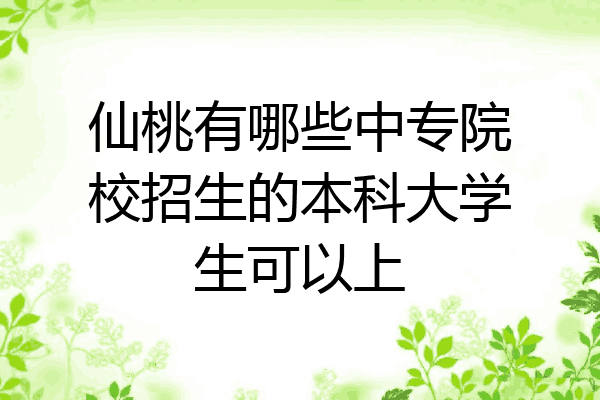 仙桃有哪些中专院校招生的本科大学生可以上