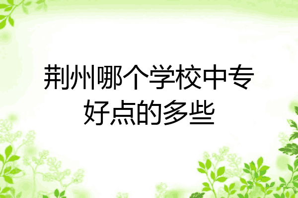 荆州哪个学校中专好点的多些