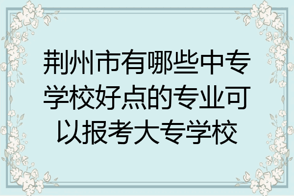 荆州市有哪些中专学校好点的专业可以报考大专学校