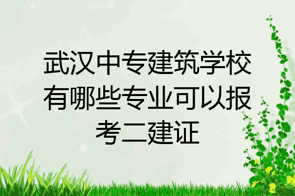 武汉中专建筑学校有哪些专业可以报考二建证