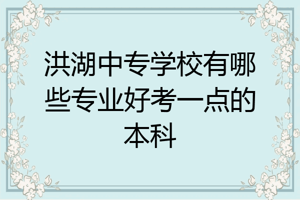 洪湖中专学校有哪些专业好考一点的本科