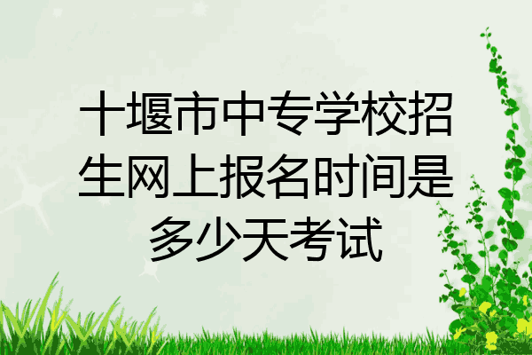 十堰市中专学校招生网上报名时间是多少天考试