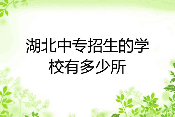湖北中专招生的学校有多少所