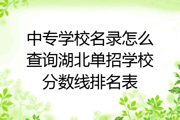 中专学校名录怎么查询湖北单招学校分数线排名表