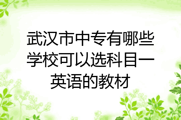 武汉市中专有哪些学校可以选科目一英语的教材