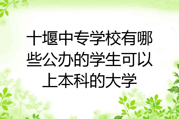 十堰中专学校有哪些公办的学生可以上本科的大学