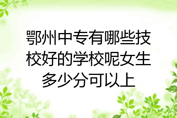 鄂州中专有哪些技校好的学校呢女生多少分可以上