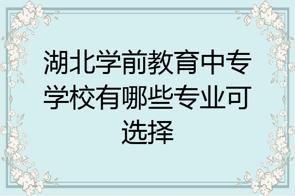 湖北学前教育中专学校有哪些专业可选择