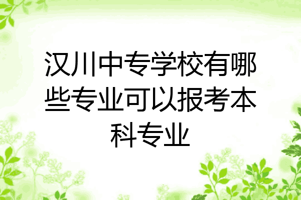 汉川中专学校有哪些专业可以报考本科专业