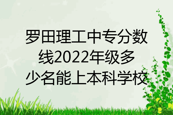 罗田理工中专分数线2022年级多少名能上本科学校