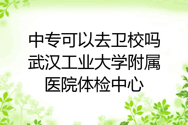 中专可以去卫校吗武汉工业大学附属医院体检中心