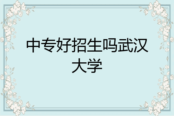 中专好招生吗武汉大学