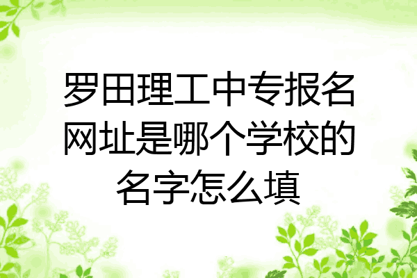 罗田理工中专报名网址是哪个学校的名字怎么填