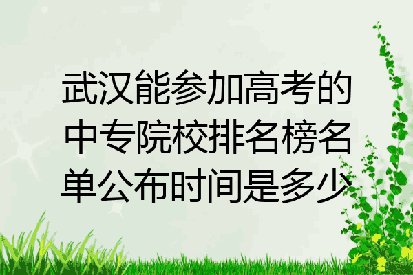 武汉能参加高考的中专院校排名榜名单公布时间是多少