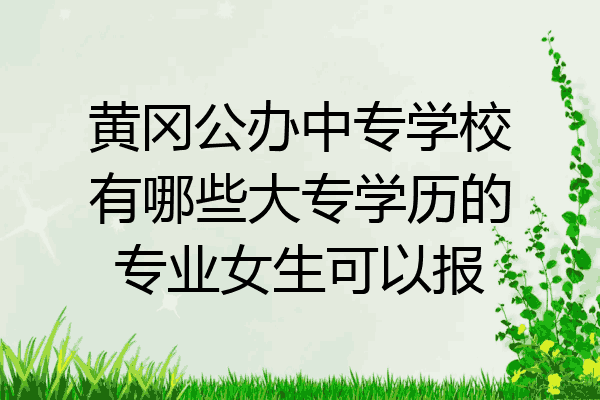 黄冈公办中专学校有哪些大专学历的专业女生可以报