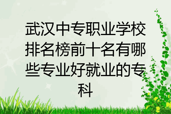 武汉中专职业学校排名榜前十名有哪些专业好就业的专科