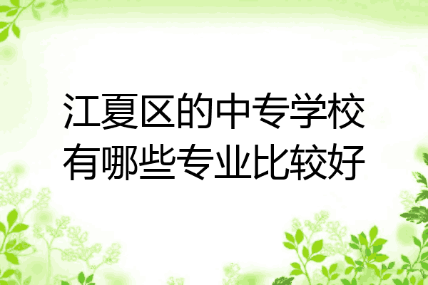 江夏区的中专学校有哪些专业比较好