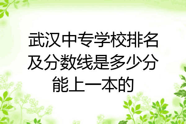 武汉中专学校排名及分数线是多少分能上一本的