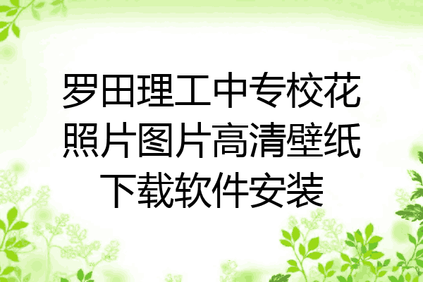 罗田理工中专校花照片图片高清壁纸下载软件安装