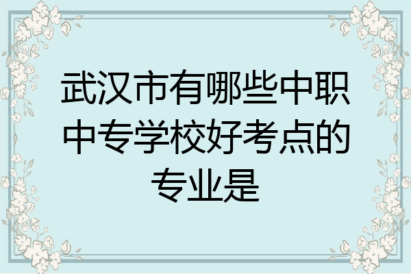 武汉市有哪些中职中专学校好考点的专业是