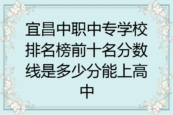 宜昌中职中专学校排名榜前十名分数线是多少分能上高中