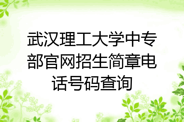 武汉理工大学中专部官网招生简章电话号码查询