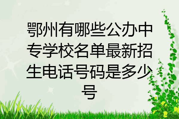 鄂州有哪些公办中专学校名单最新招生电话号码是多少号