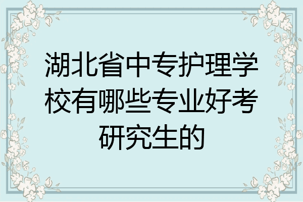 湖北省中专护理学校有哪些专业好考研究生的