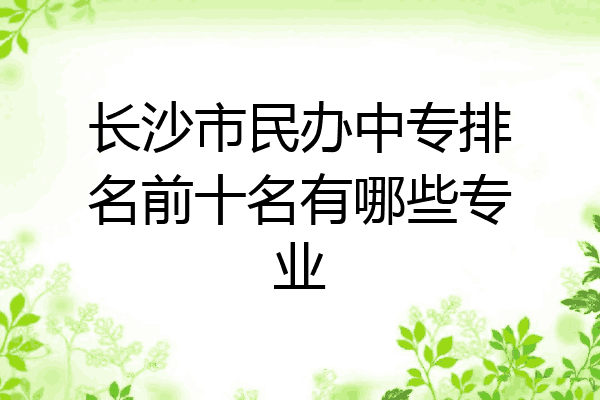 长沙市民办中专排名前十名有哪些专业