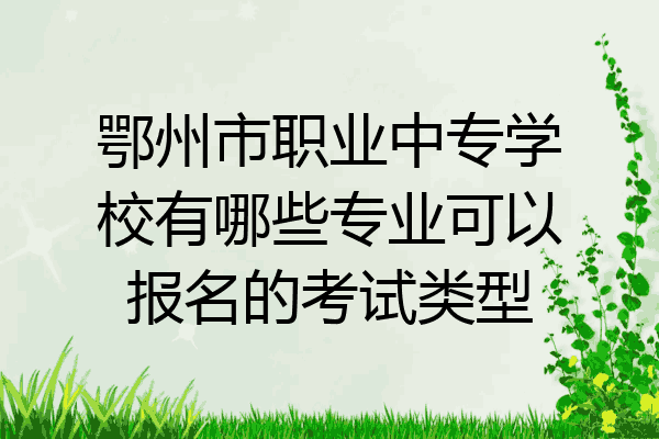 鄂州市职业中专学校有哪些专业可以报名的考试类型