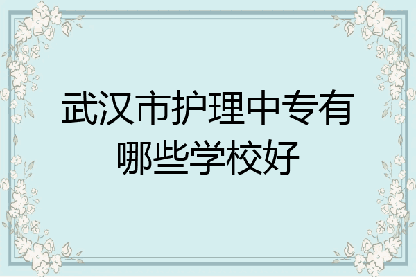 武汉市护理中专有哪些学校好