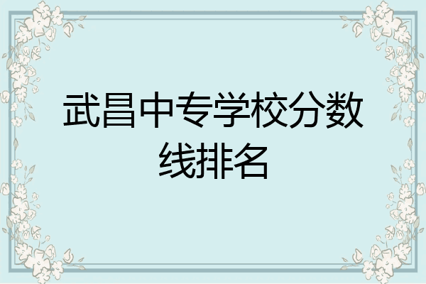 武昌中专学校分数线排名