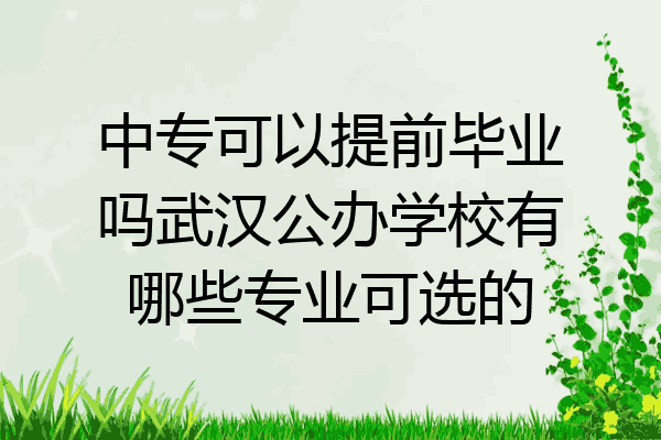 中专可以提前毕业吗武汉公办学校有哪些专业可选的