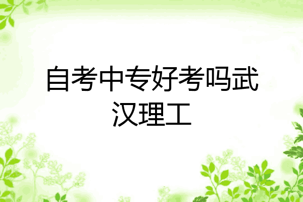 自考中专好考吗武汉理工