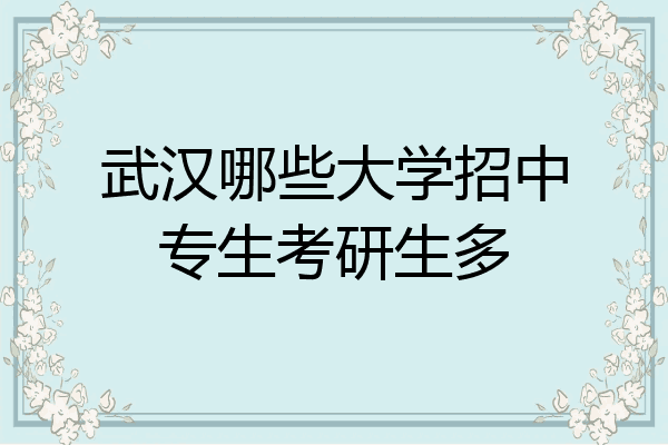 武汉哪些大学招中专生考研生多