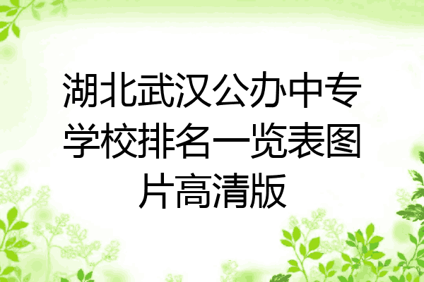 湖北武汉公办中专学校排名一览表图片高清版