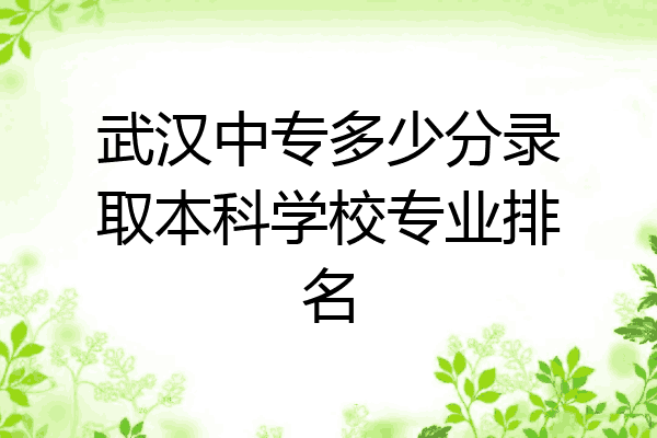 武汉中专多少分录取本科学校专业排名