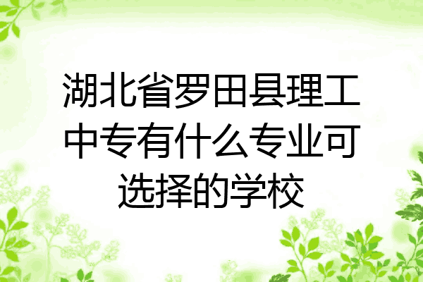 湖北省罗田县理工中专有什么专业可选择的学校