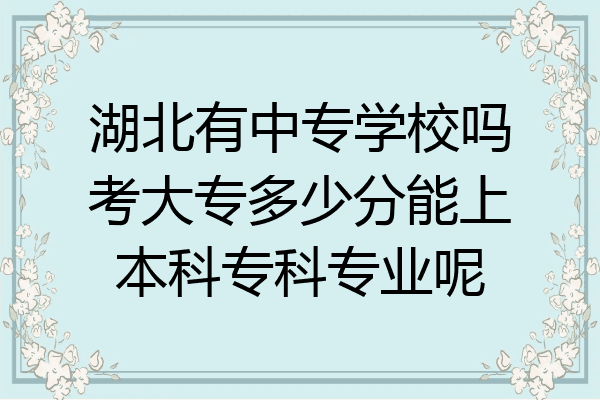 湖北有中专学校吗考大专多少分能上本科专科专业呢