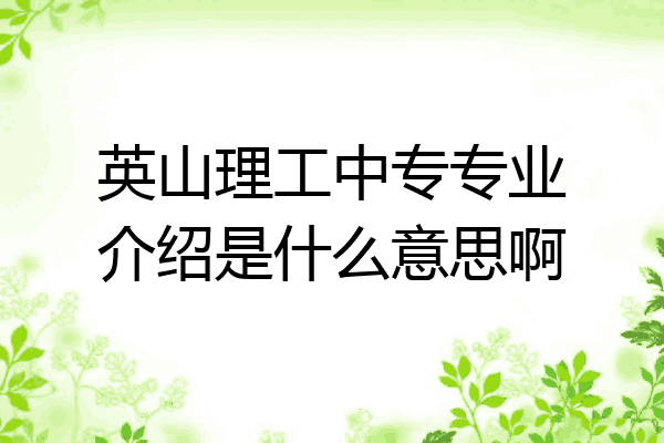 英山理工中专专业介绍是什么意思啊