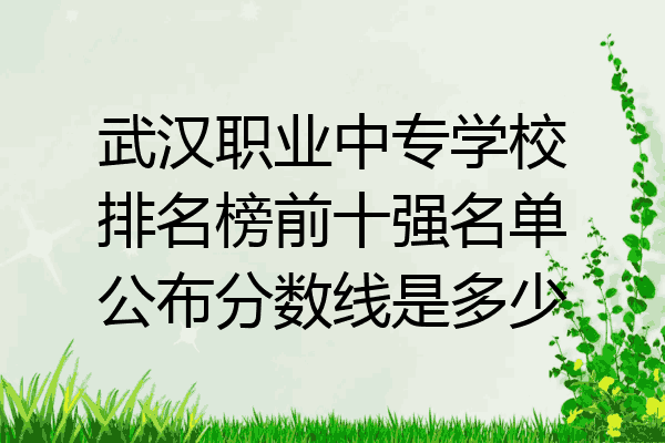 武汉职业中专学校排名榜前十强名单公布分数线是多少