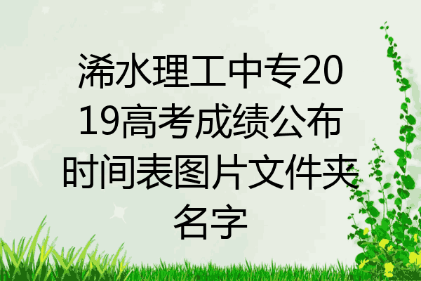浠水理工中专2019高考成绩公布时间表图片文件夹名字